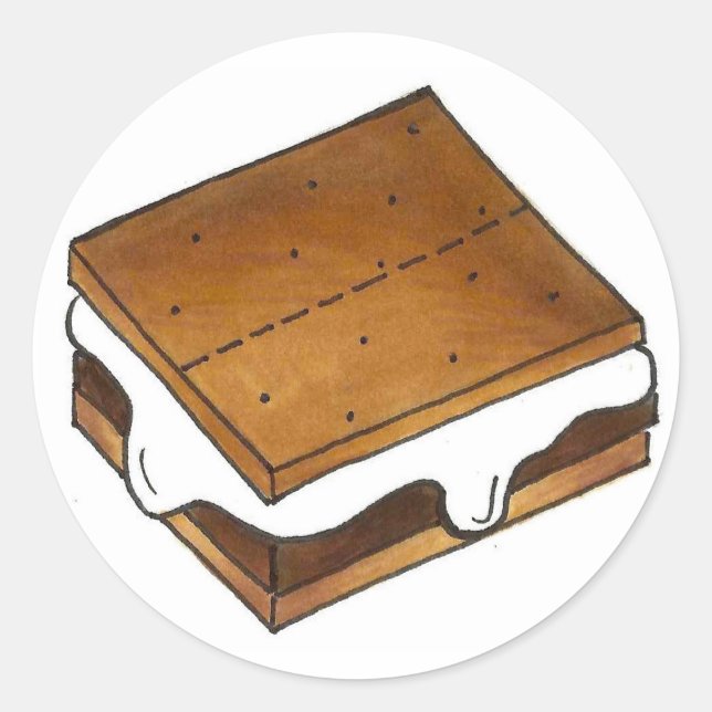 S'mores Gimme S'more Campfire Camp Smore Smores Classic Round Sticker (Front)