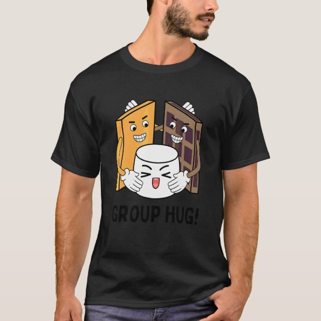 S'mores Group Hug Camping Chocolate Marshmallows 1 T-Shirt (Front)