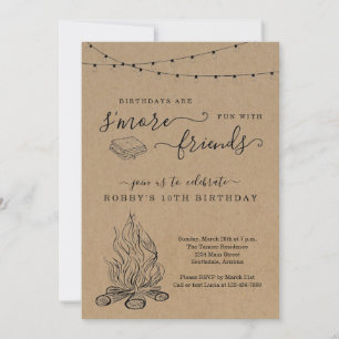 S'mores Invitation fête d'anniversaire