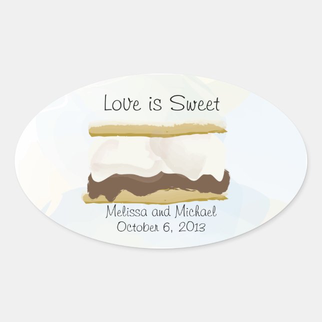 Smores Love Is Sweet Oval Sticker (Front)