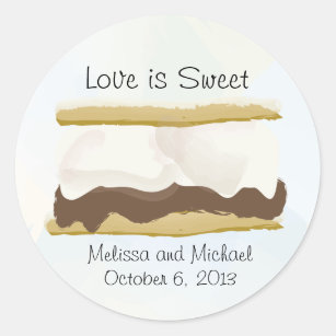 Smores Love Is Sweet Wedding Classic Round Sticker