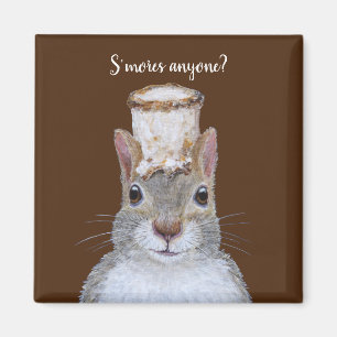 S'mores magnet with cute squirrel
