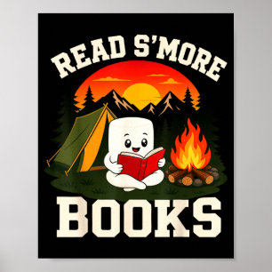 S'mores marshmallow reading campfire poster