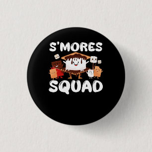 S'mores Marshmallows Funny Smores Squad Camping Ca 1 Inch Round Button