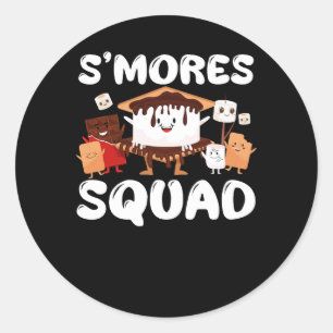S'mores Marshmallows Funny Smores Squad Camping Ca Classic Round Sticker