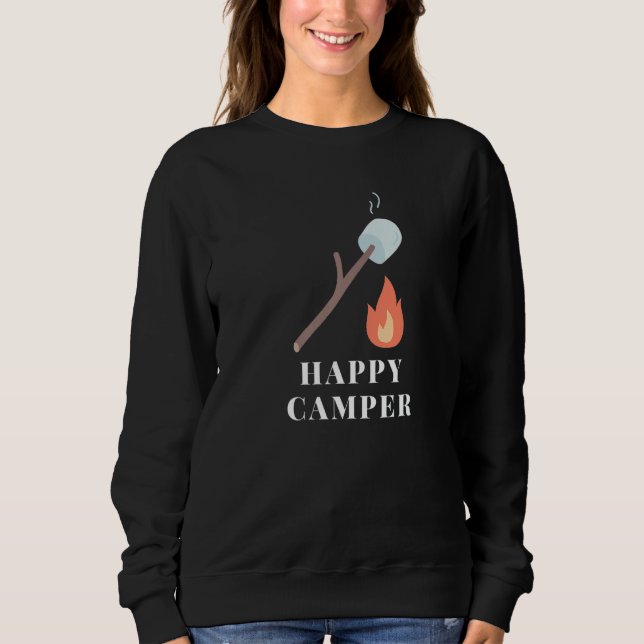 Smores Marshmallows Happy Campers Campfire Camping Sweatshirt (Front)