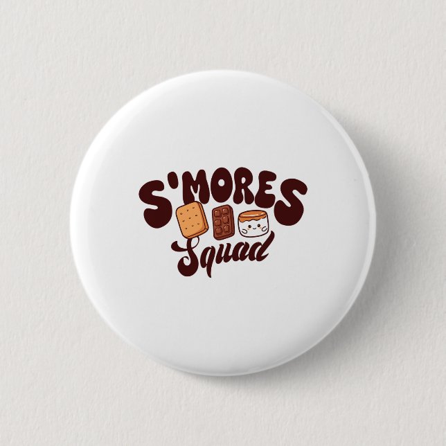 S'mores Squad Camping Campfire Chocolate Marshmall 2 Inch Round Button (Front)