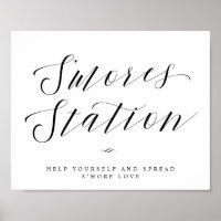 S'mores Station Chic Bridal Shower or Wedding Sign