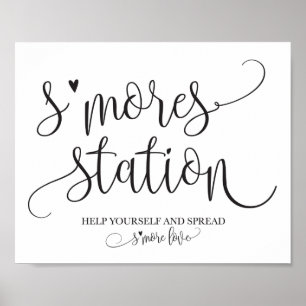 S'mores Station Favour Party Signage Poster