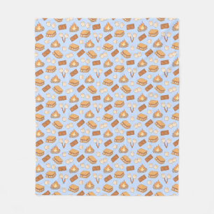 S'mores Vintage Camping Marshmallow Bonfire Camp Fleece Blanket