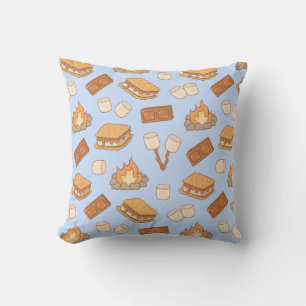 S'mores Vintage Camping Marshmallow Bonfire Camp Throw Pillow