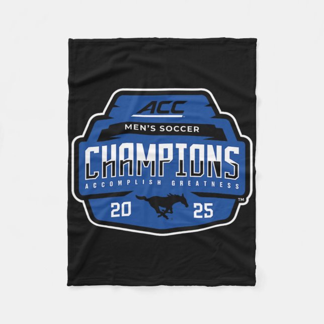 Smu Mustangs Acc Champs 2025 Men's Soccer _1  Fleece Blanket (Front)