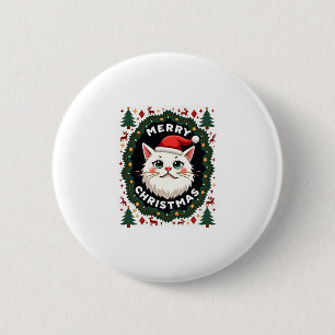 Smudge Cat Ugly Christmas Sweater  (1) 2 Inch Round Button