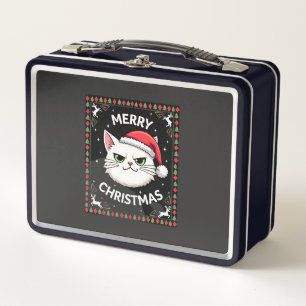 Smudge Cat Ugly Christmas Sweater (1) Metal Lunch Box