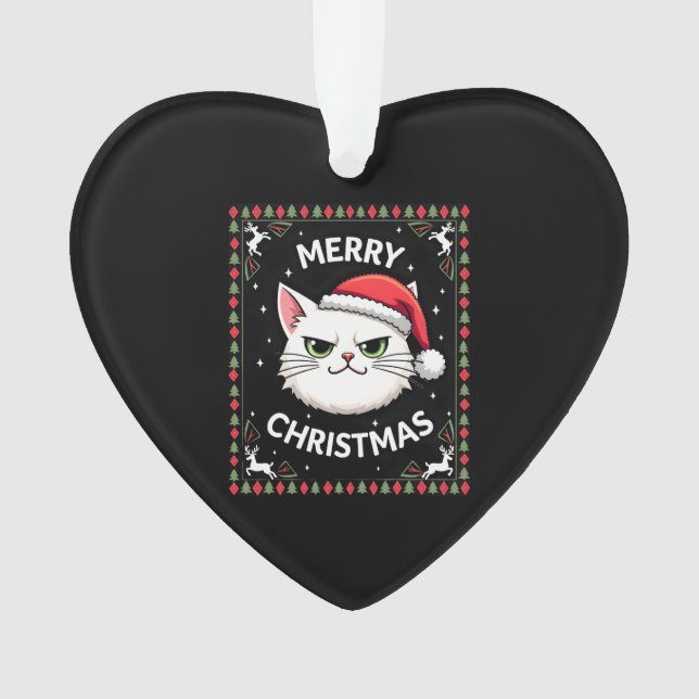 Smudge Cat Ugly Christmas Sweater  (1) Ornament (Front)