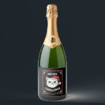 Smudge Cat Ugly Christmas Sweater  (1) Sparkling Wine Label<br><div class="desc">Smudge Cat Ugly Christmas Sweater  (1)</div>