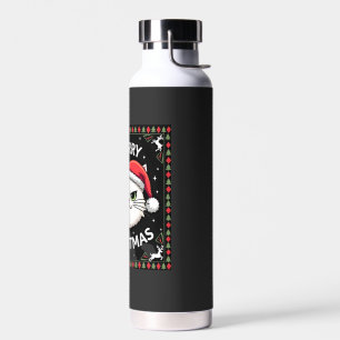 Smudge Cat Ugly Christmas Sweater  (1) Water Bottle