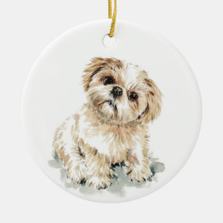 Smudge, Shih Tzu puppy  Ceramic Ornament