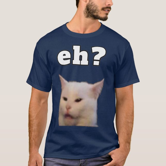 Smudge the Cat  Dinner Cat Meme T-Shirt (Front)