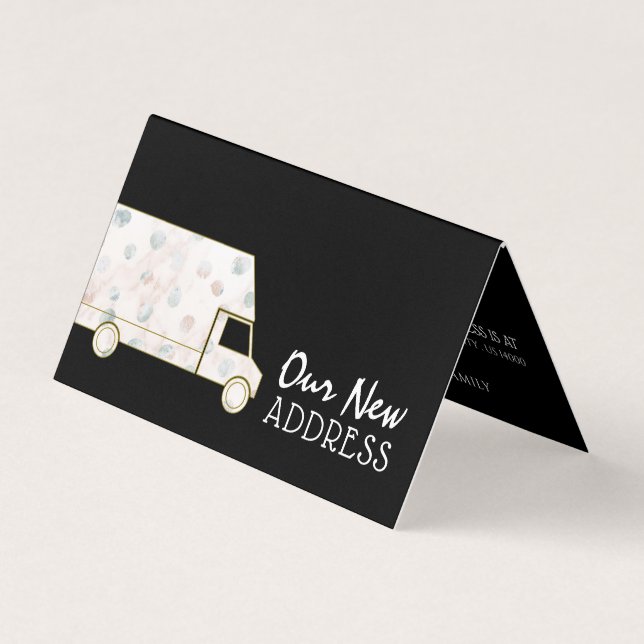 Smudged Dots Removal Van, Change of Address Card (Front)