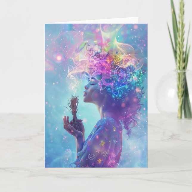 *~* Smudging Woman Spiritual SC4 Esoteric BLANK Thank You Card (Front)