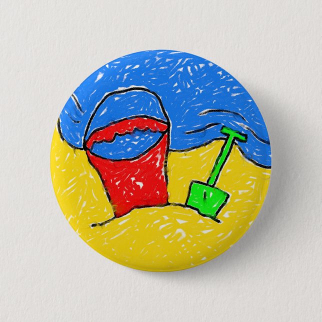 Smudgy Beach 2 Inch Round Button (Front)
