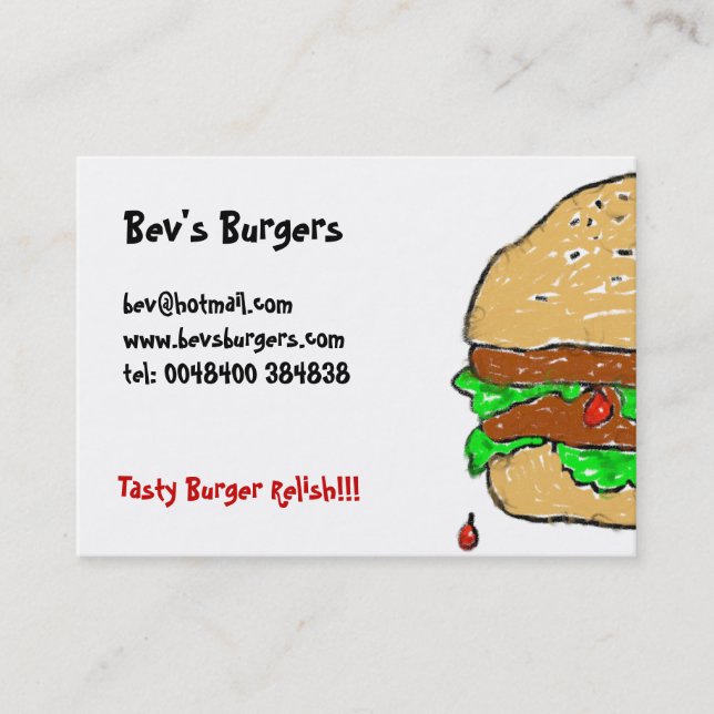 Smudgy Burger Business Cards (Front)