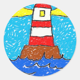 Smudgy Lighthouse Classic Round Sticker