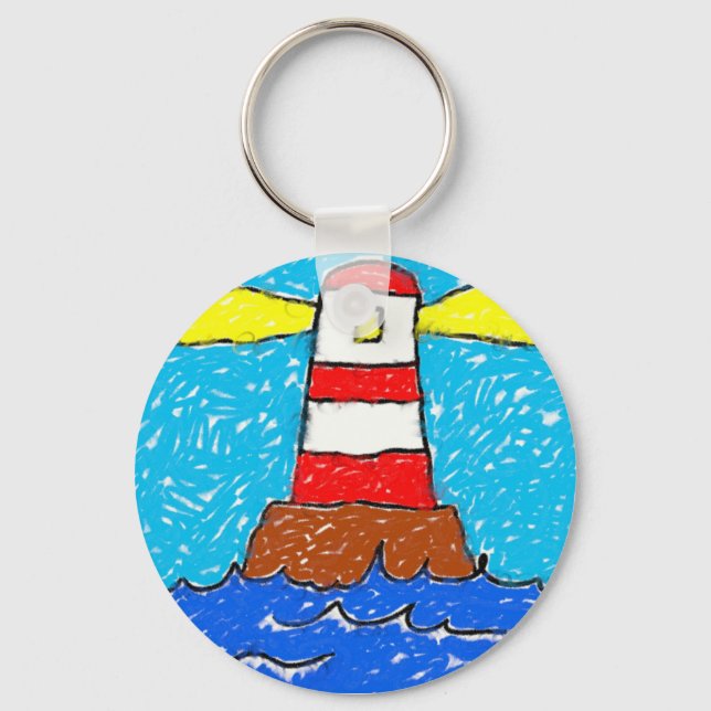 Smudgy Lighthouse Keychain (Front)