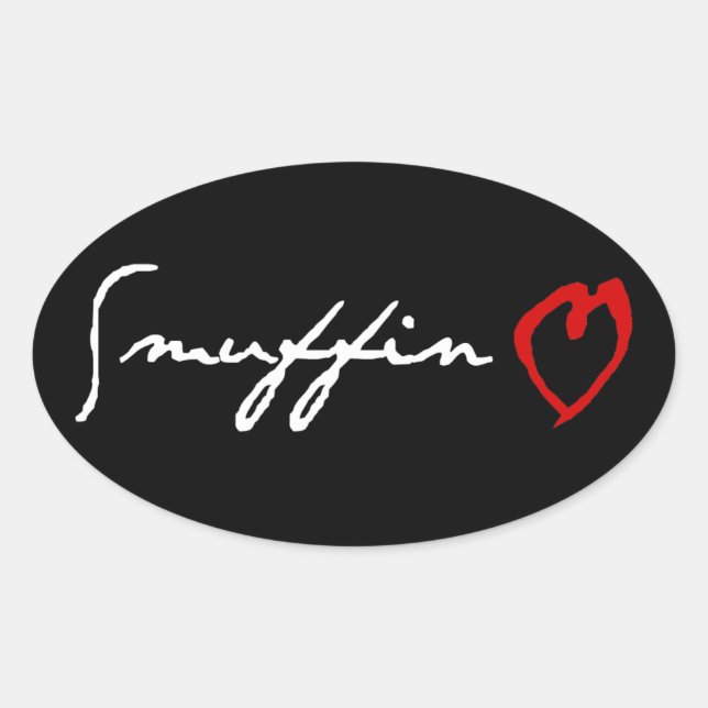 Smuffin Love Oval Sticker (Front)