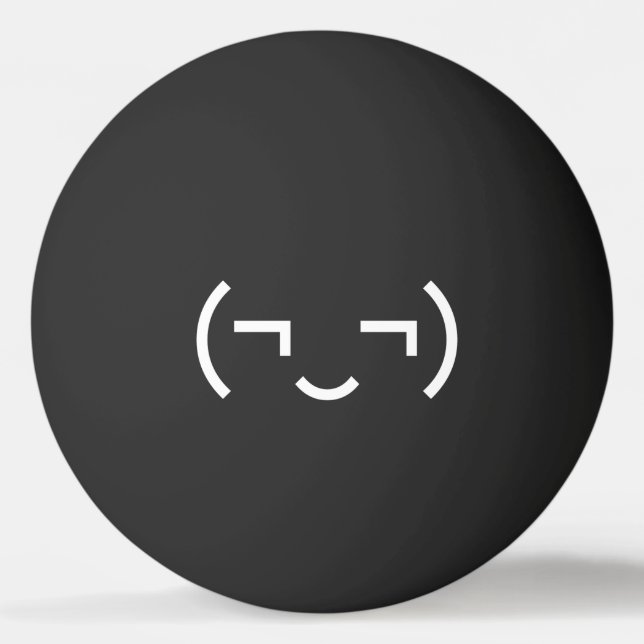 Smug Emoticon (¬‿¬) Japanese Kaomoji Ping Pong Ball (Front)