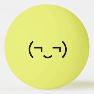 Smug Emoticon (¬‿¬) Japanese Kaomoji Ping Pong Ball