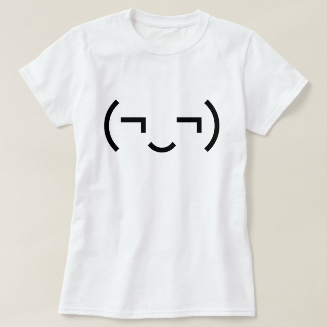 Smug Emoticon (¬‿¬) Japanese Kaomoji T-Shirt (Design Front)