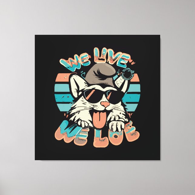 Smurf Cat - We Live We Love  Canvas Print (Front)