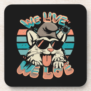 Smurf Cat - We Live We Love  Coaster