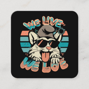 Smurf Cat - We Live We Love Square Business Card