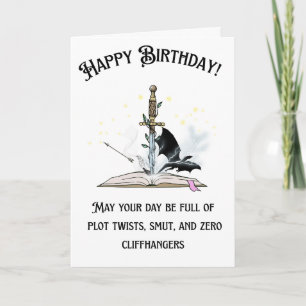 Smutty Book Lover Birthday Card: Sword & Dragon Fa Card