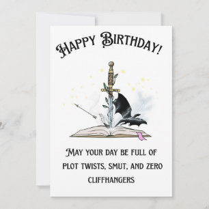 Smutty Book Lover Birthday Card: Sword & Dragon Fa Invitation