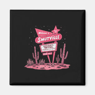 Smutville Funny Book Lover Retro Sign Reading Grap Magnet