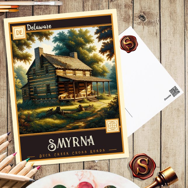 Smyrne, Delaware | Carte postale Vintage (Créateur téléchargé)
