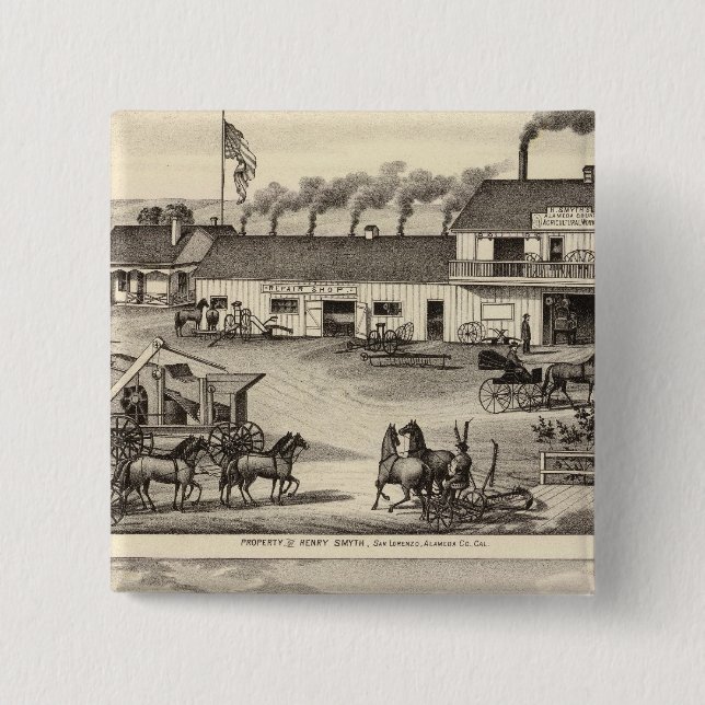 Smyth, Adams properties 2 Inch Square Button (Front)