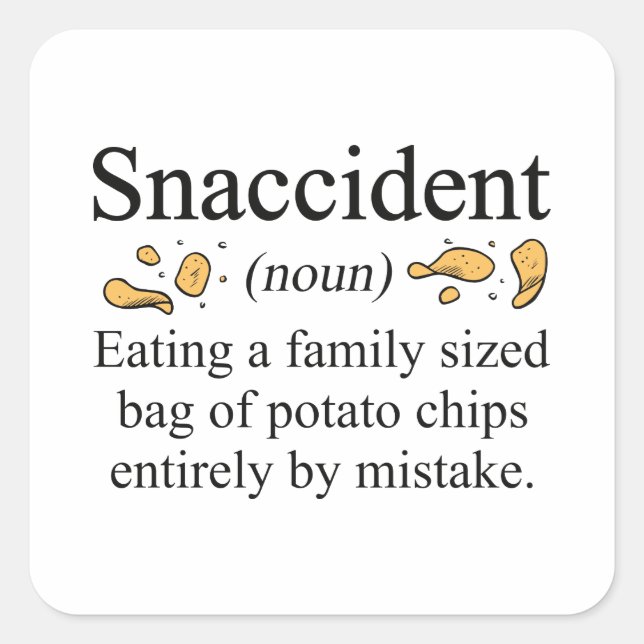 Snaccident Potato Chips Square Sticker (Front)