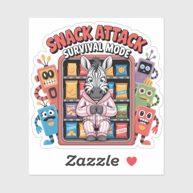 Snack Attack Survival Mode Funny Zebra (Sheet)
