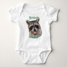 Snack Bandit Funny Raccoon Baby Bodysuit – Cute An