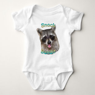 Snack Bandit Funny Raccoon Baby Bodysuit – Cute An