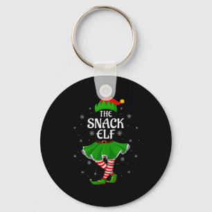 Snack Elf Christmas Family Girls Women Elf Squad X Keychain