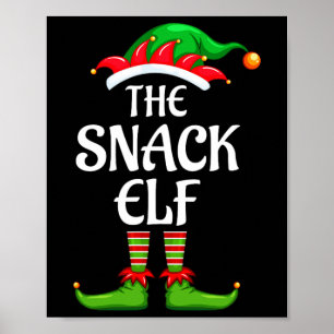 Snack Elf Matching Family Group Christmas Party Poster