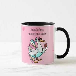 Snack First, Questions Later Mug Cool Duck