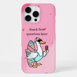 Snack First, Questions Later Shirt Cool Duck iPhone 16 Pro Max Case
