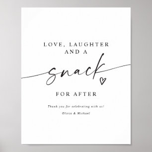 Snack for After Modern Handwritten Wedding Sign